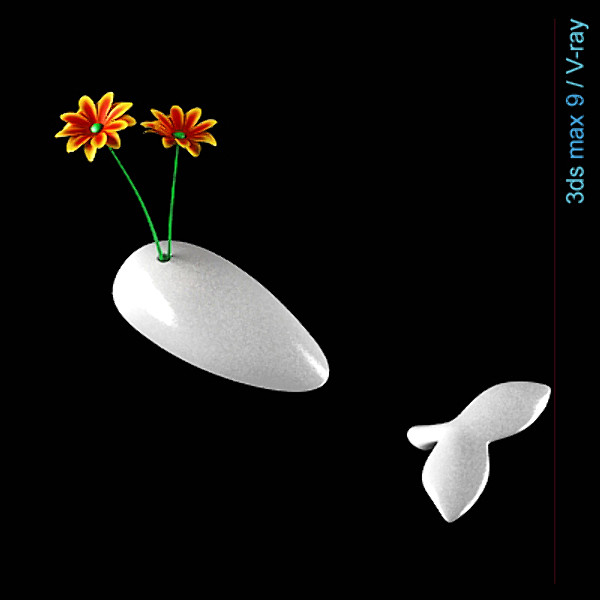 3d alessandro flowers whale vase - Whale vase by lajhar